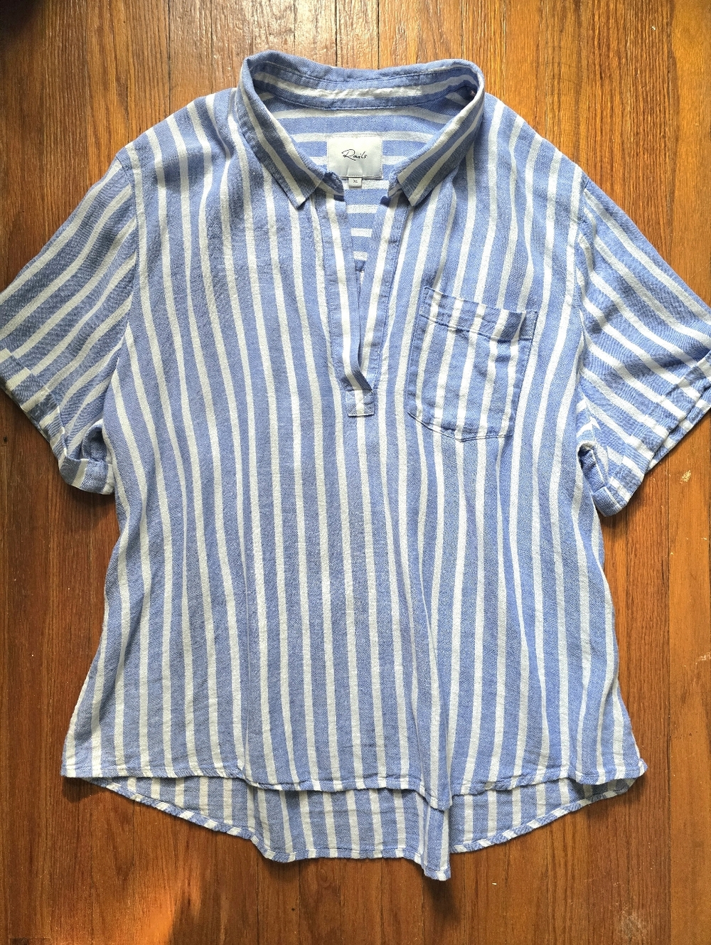 RAILS Linen Top Savannah Stripe XL Blue White Stripe - Picture 2 of 7